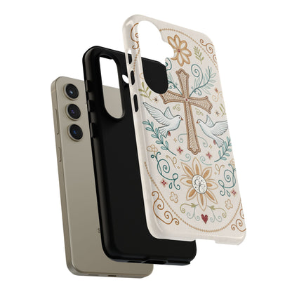 Christian Cross and Doves Tough Phone Case
