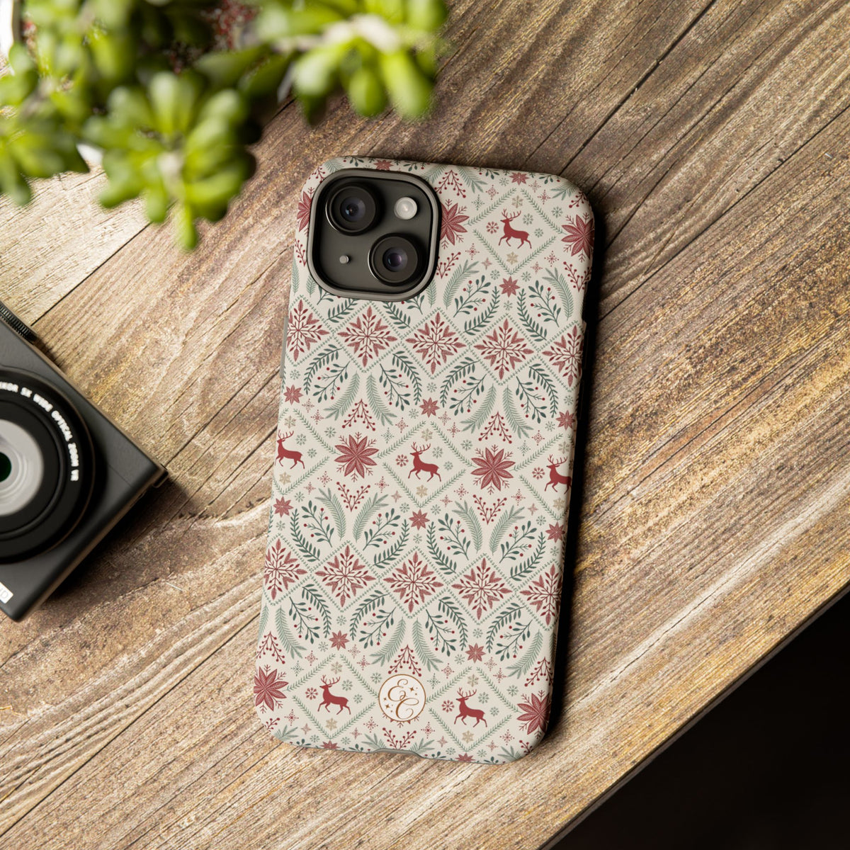 Red Reindeer Christmas Pattern Phone Case