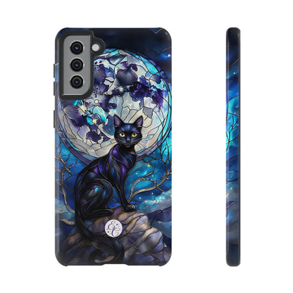 Stained Glass Black Cat Tough Phone Case