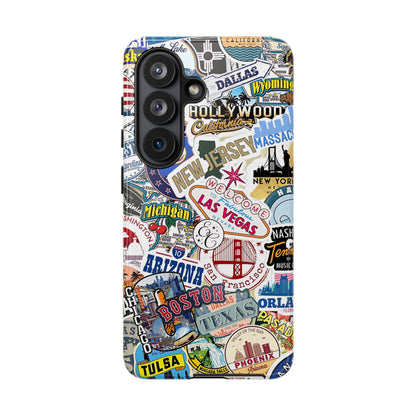 USA Travel Stickers Tough Phone Case