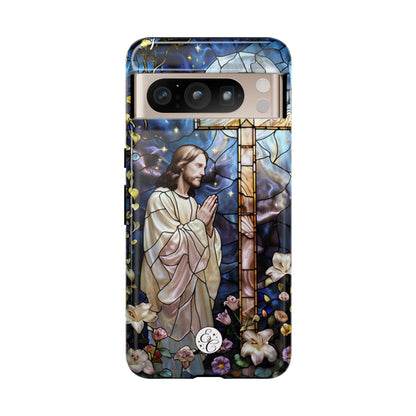 Jesus Praying Stained Glass Tough Phone Case