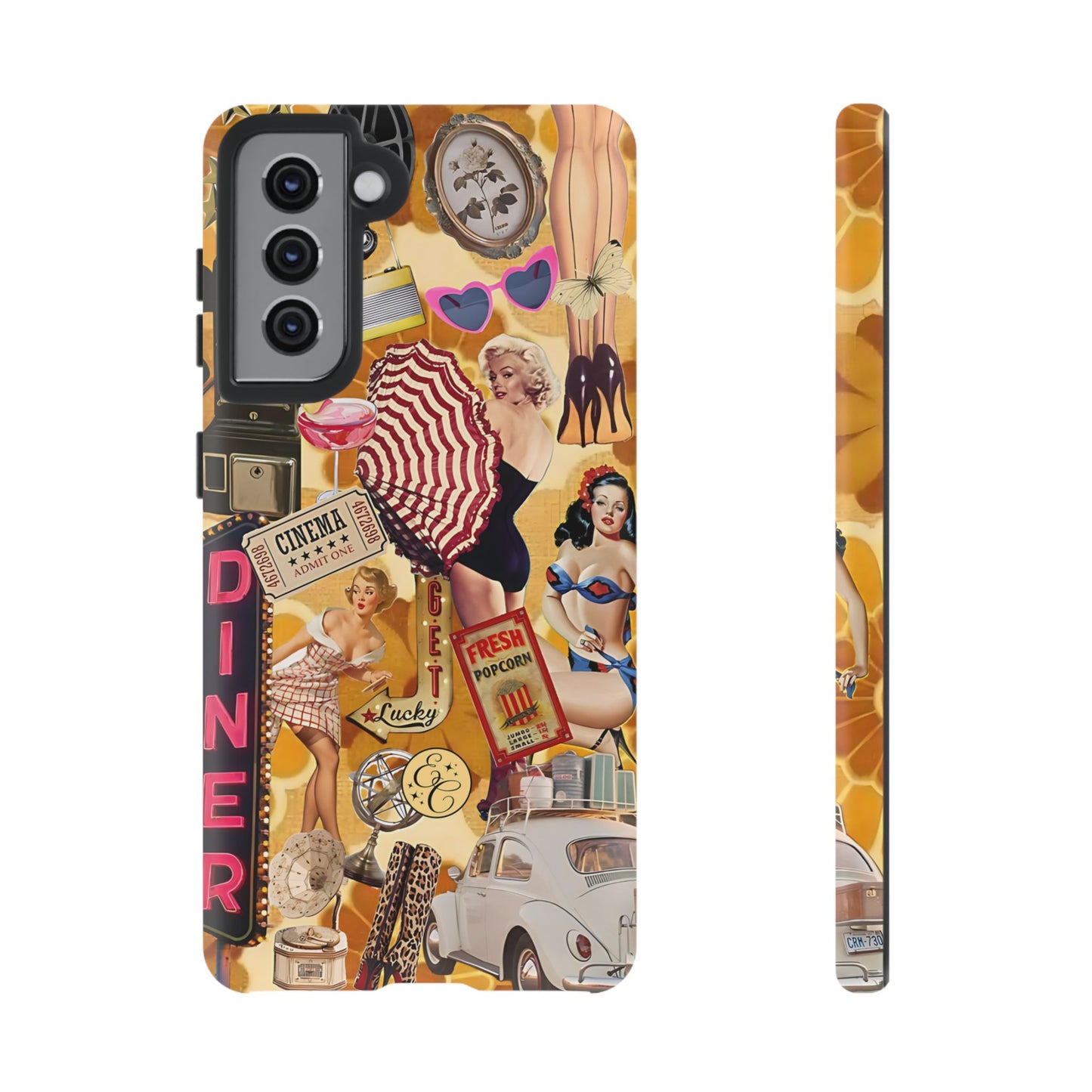 Retro Pin-up Collage Tough Phone Case