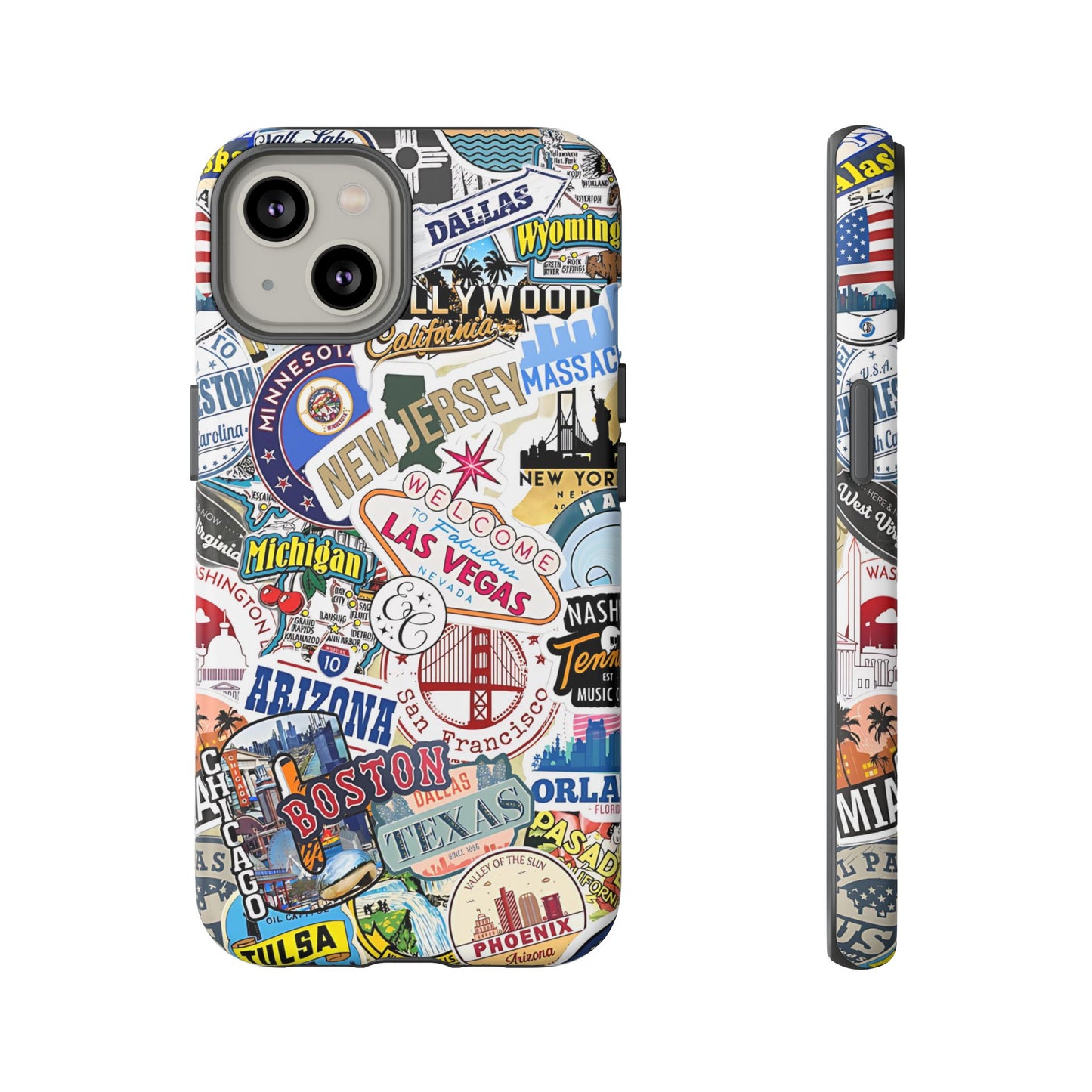 USA Travel Stickers Tough Phone Case
