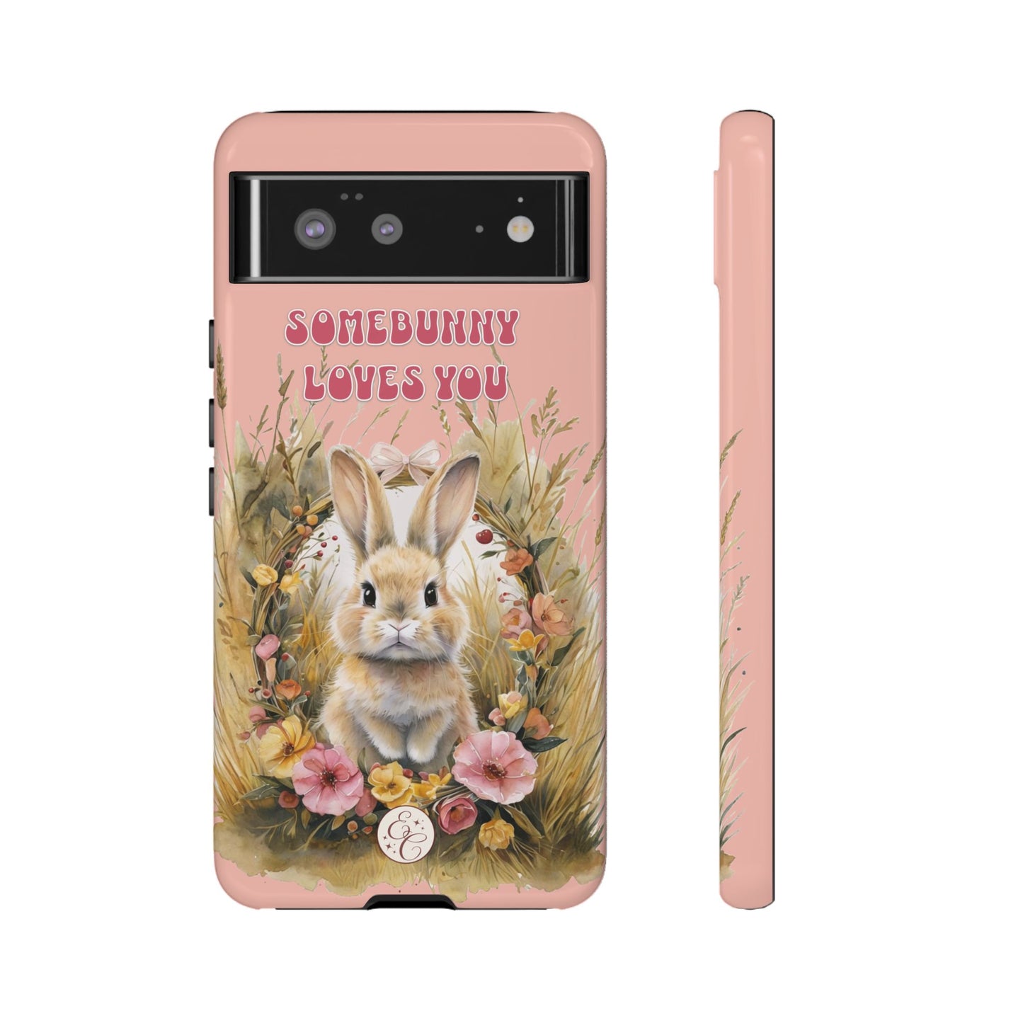 Somebunny Loves You Tough Phone Case - Peach