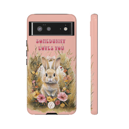 Somebunny Loves You Tough Phone Case - Peach