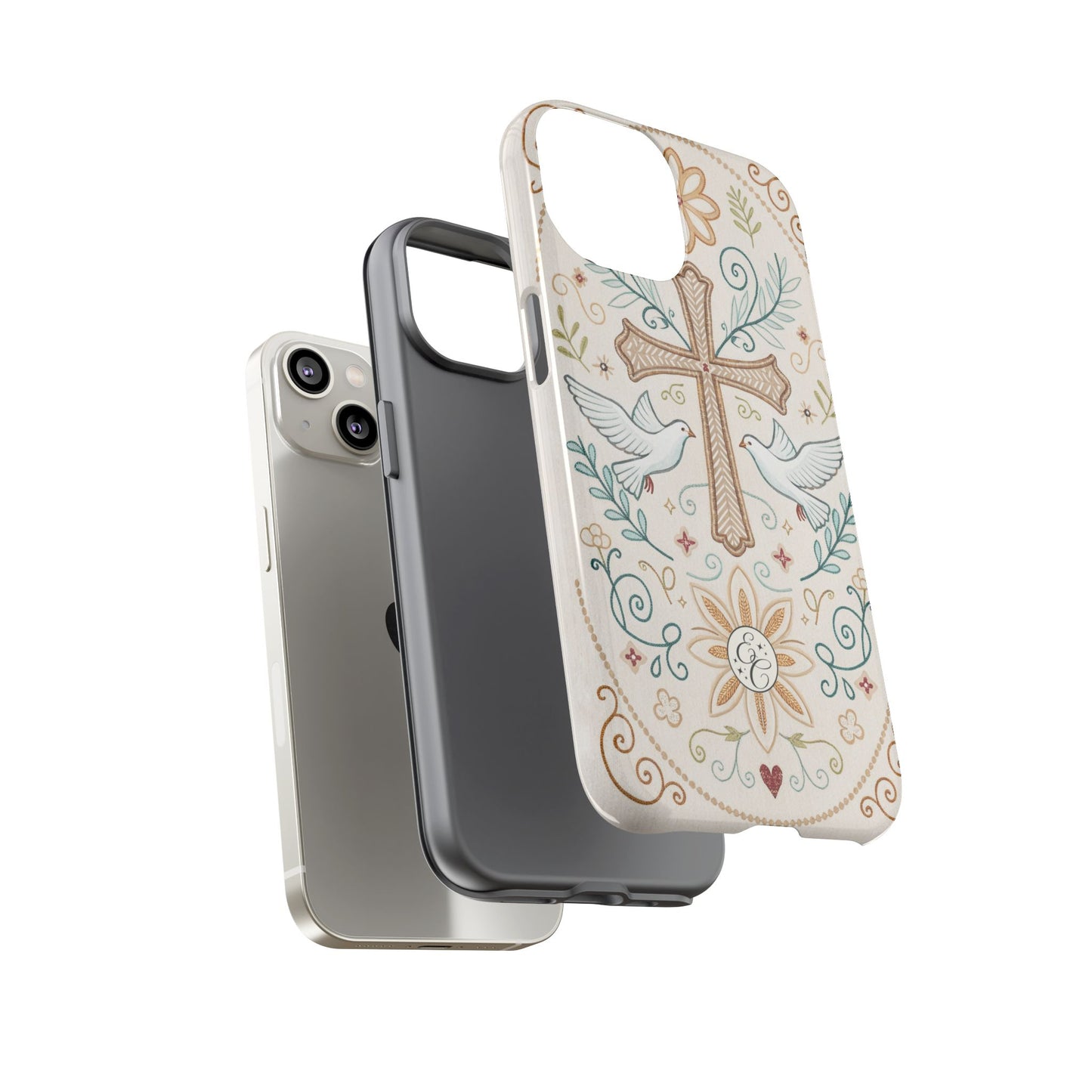 Christian Cross and Doves Tough Phone Case