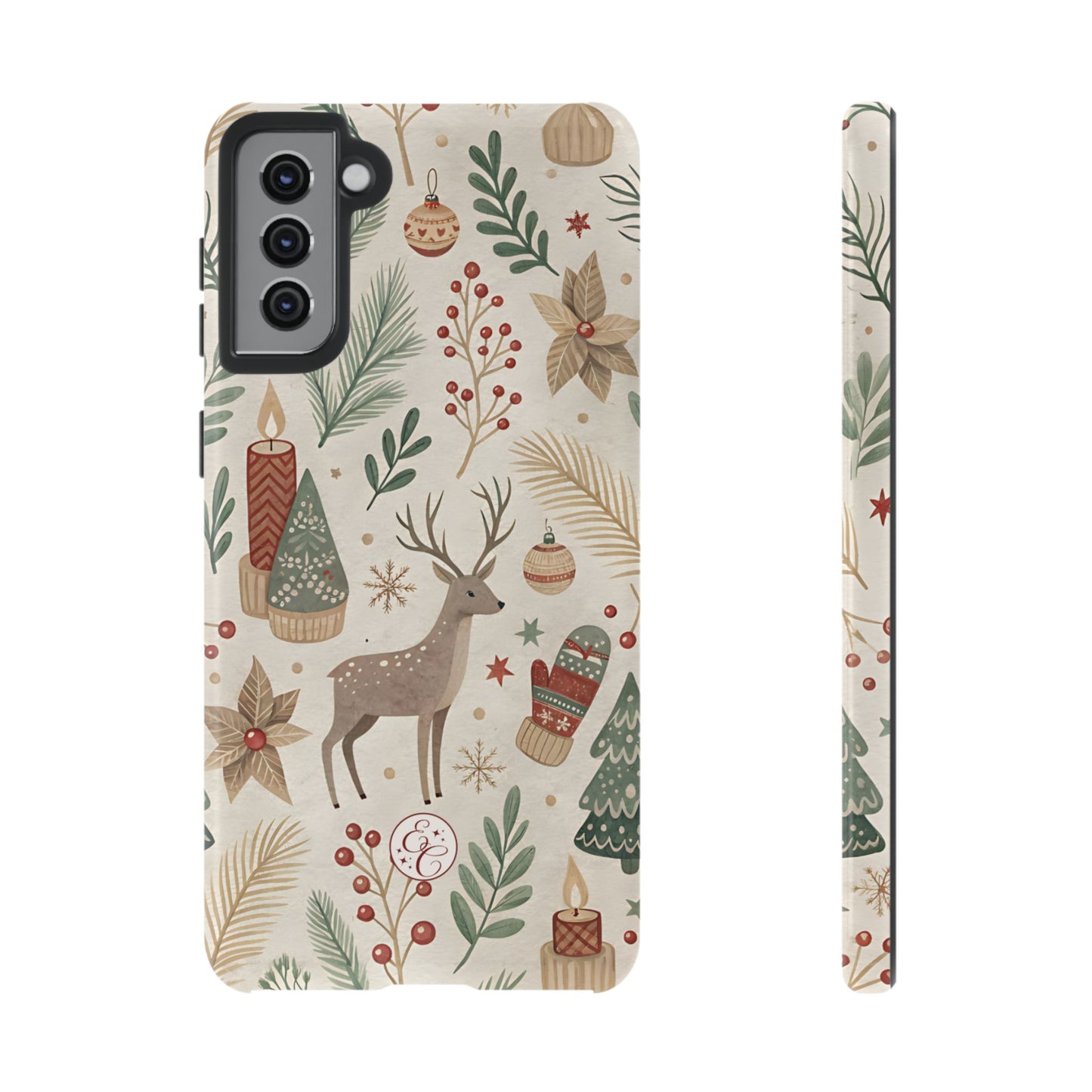 Rustic Christmas Reindeer Tough Phone Case