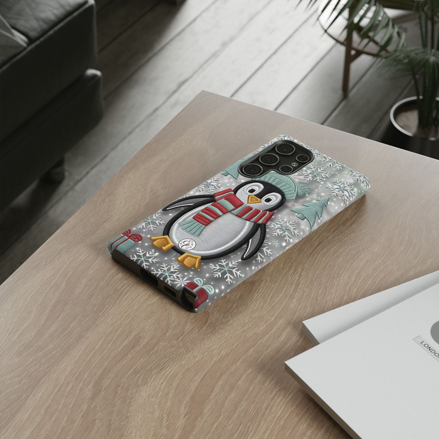 Cute Christmas Penguin Tough Phone Case