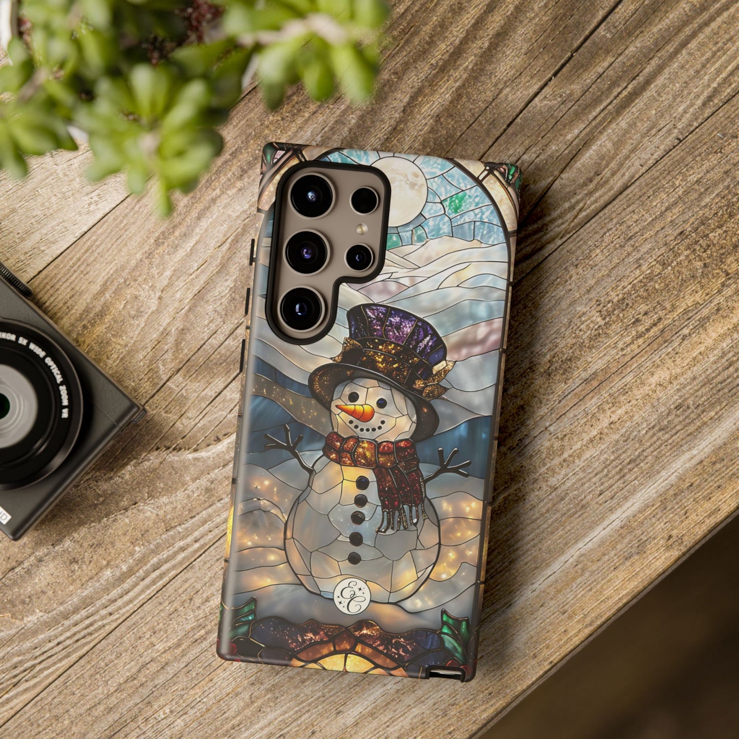 Snowman Stained Glass Tough Phone Case