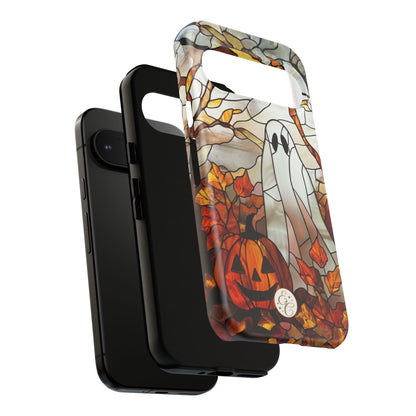Ghost & Pumpkin Stained Glass Halloween Phone Case