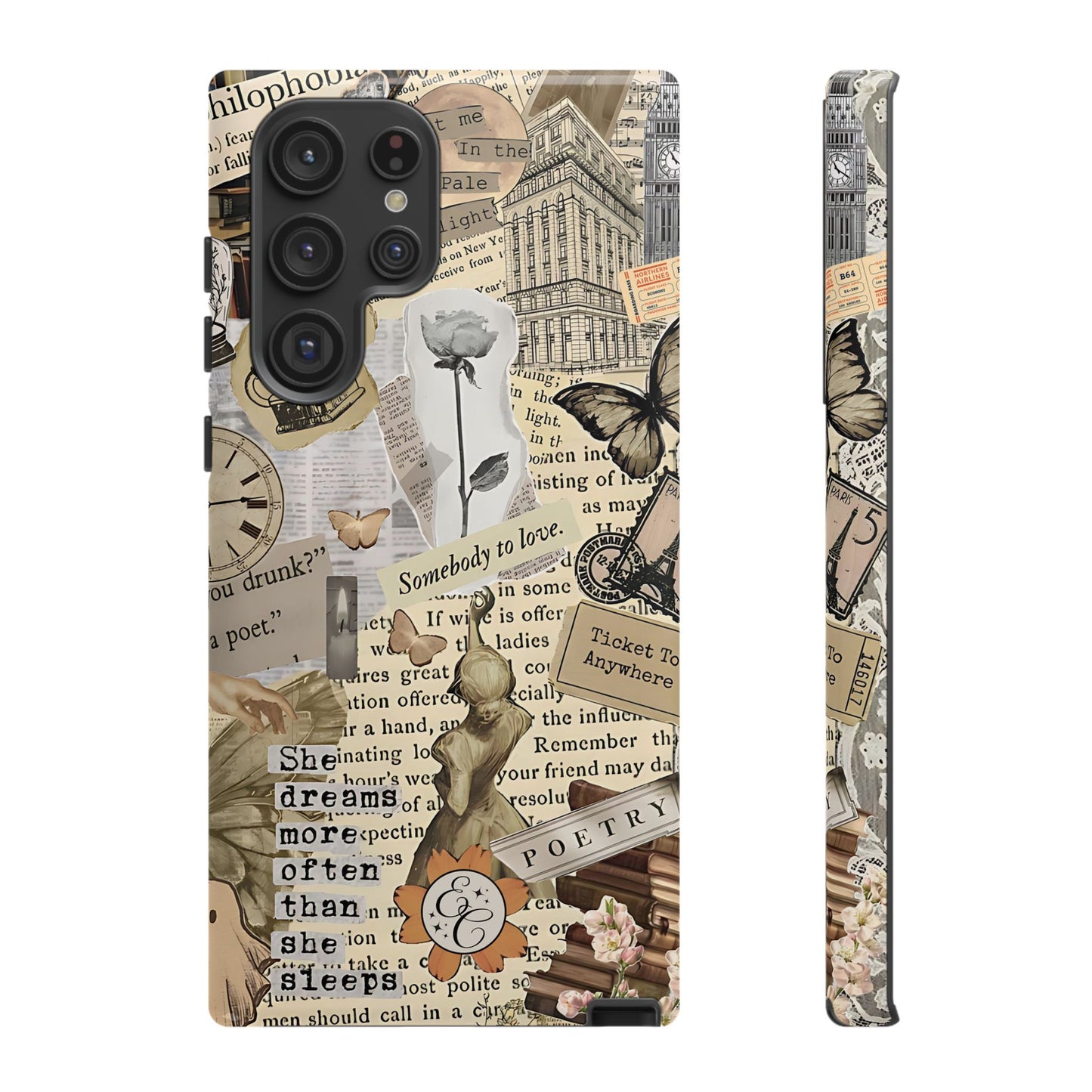 Library Romance Collage Tough Phone Cases