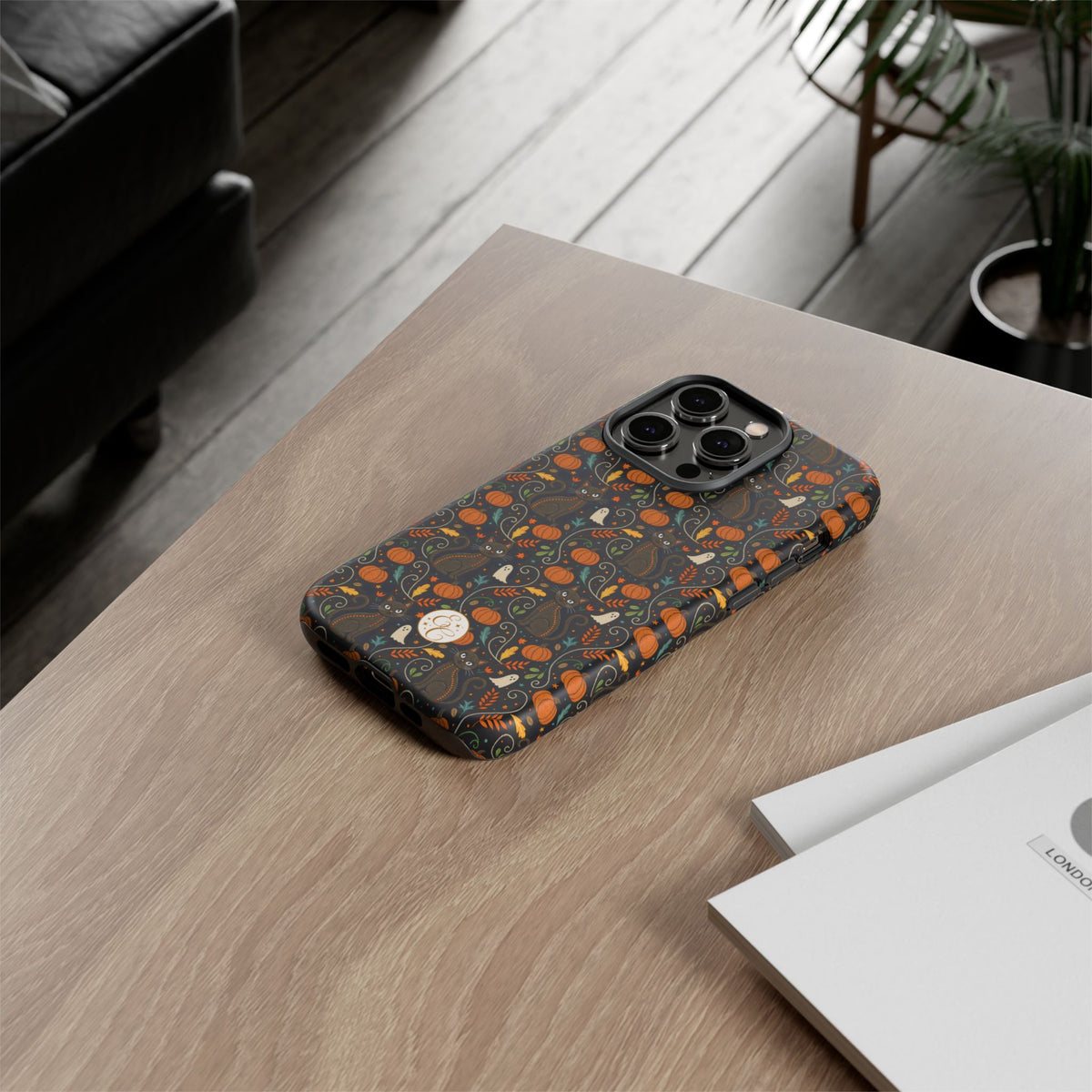 Boho Black Cat Halloween Phone Case