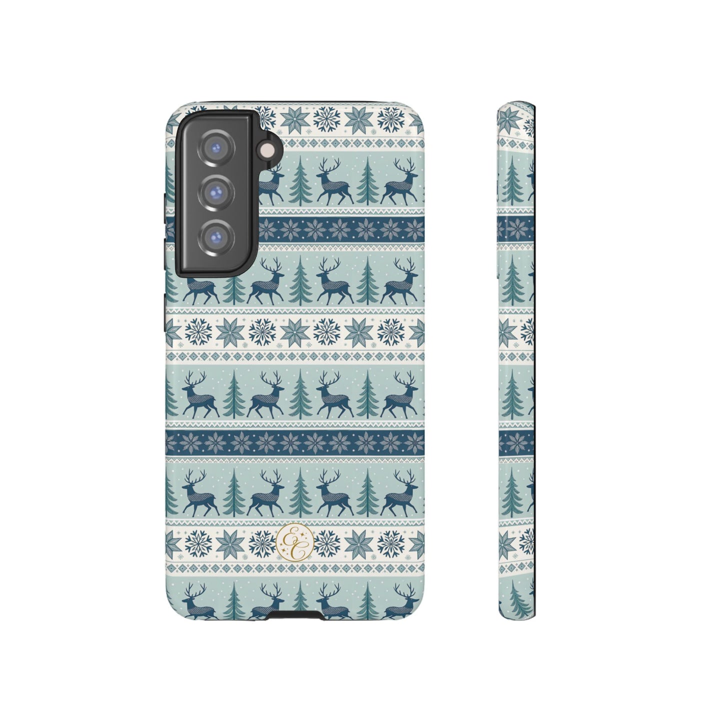Blue Winter Reindeer Tough Phone Case