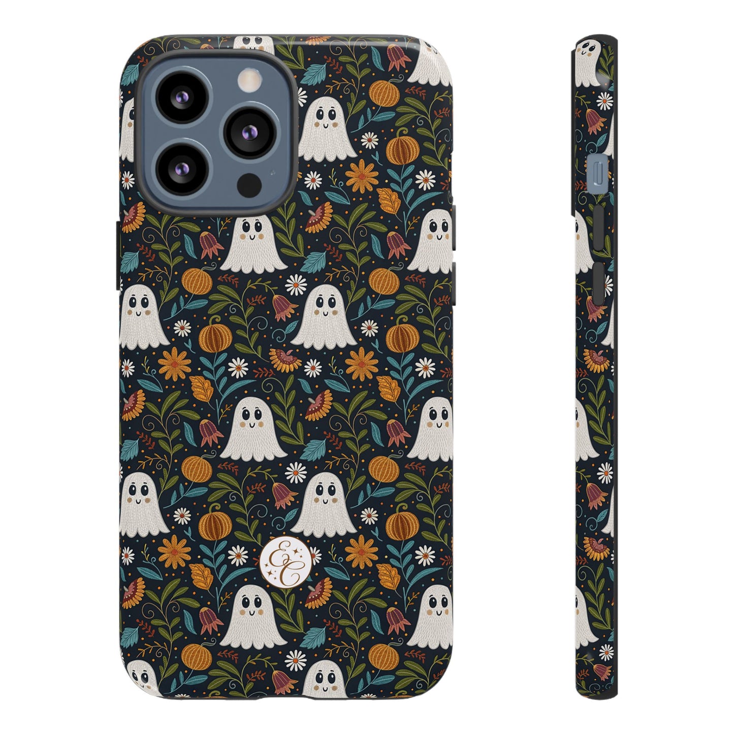 Boho Halloween Ghost Pattern Tough Phone Case