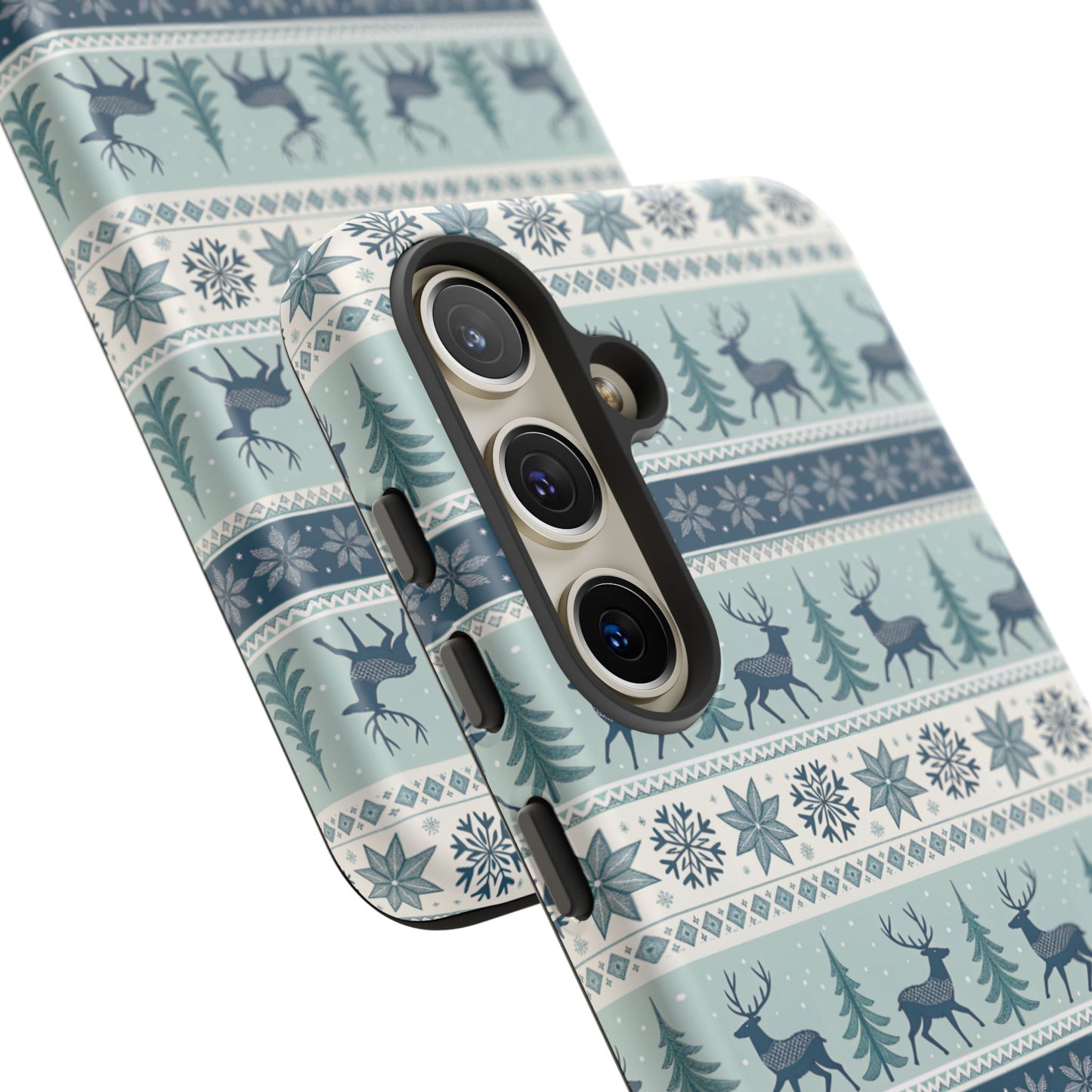 Blue Winter Reindeer Tough Phone Case