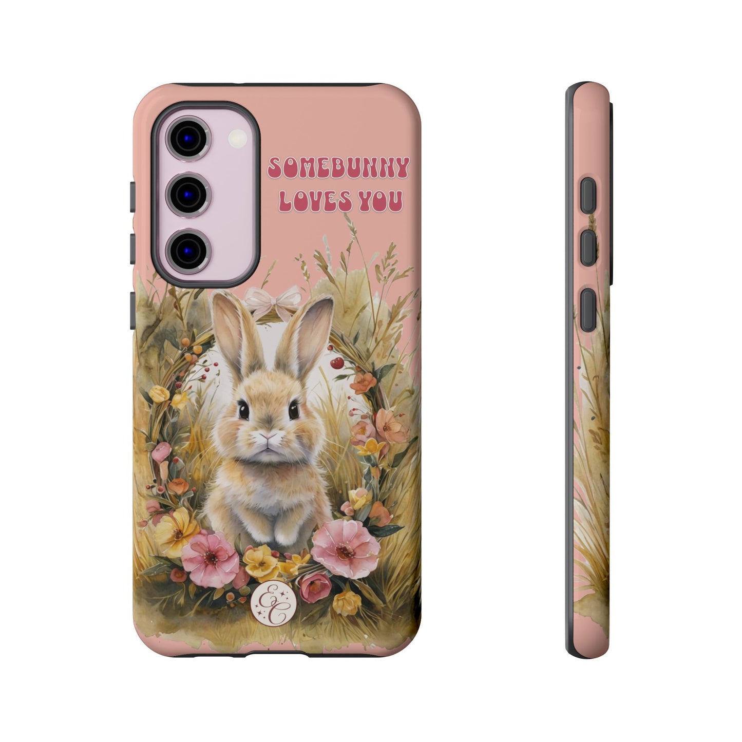 Somebunny Loves You Tough Phone Case - Peach