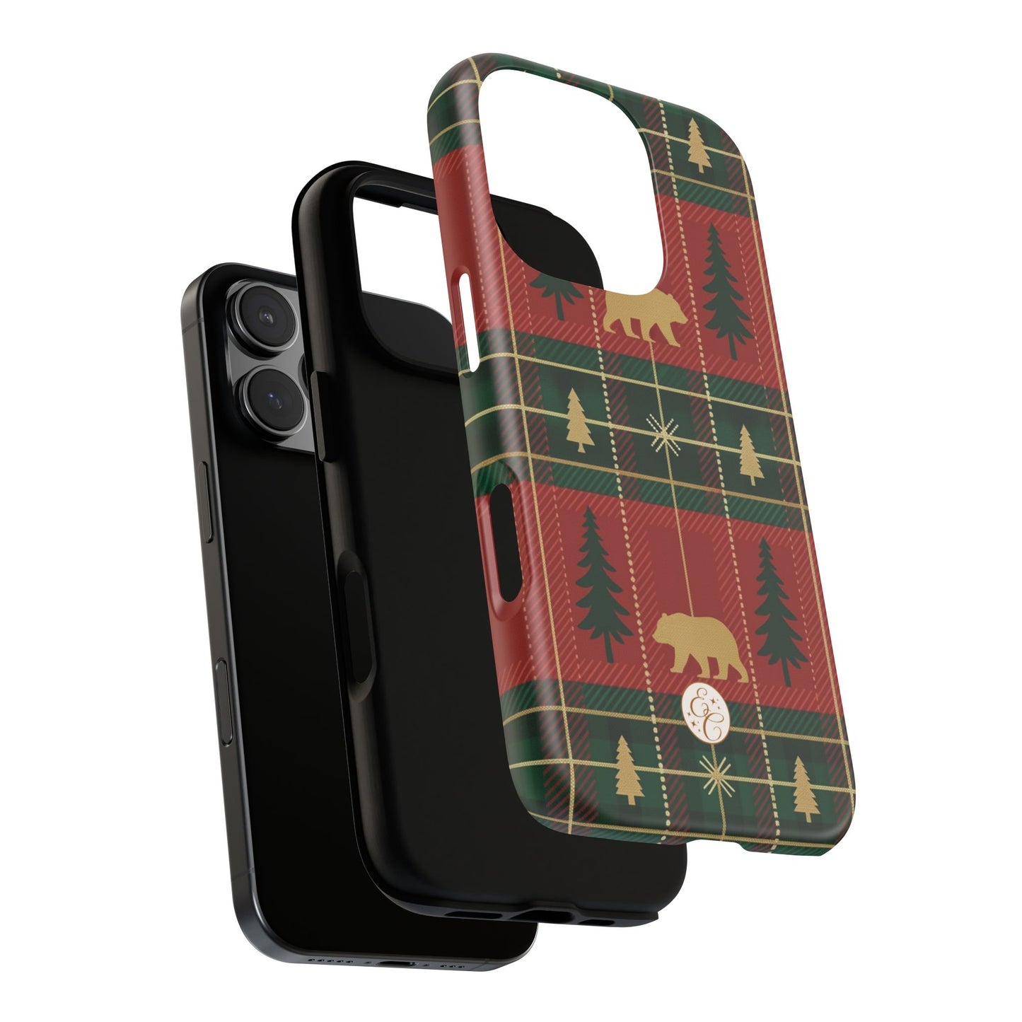Christmas Bear Plaid Tough Phone Case
