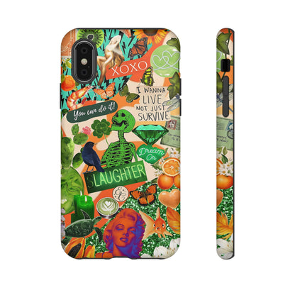 Green and Orange Collage Tough Phone Case