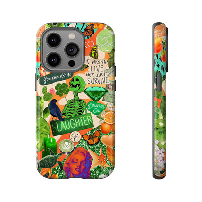 Green and Orange Collage Tough Phone Case