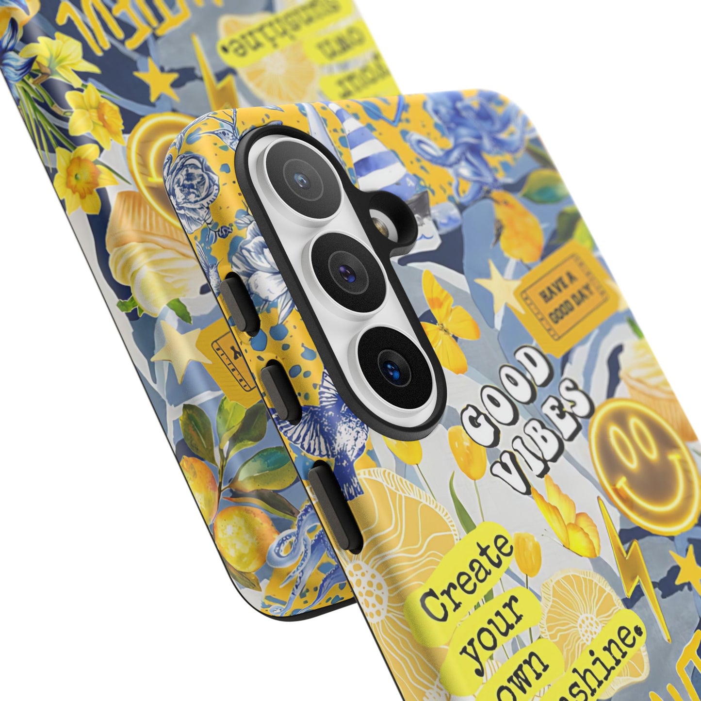 Yellow and Blue Collage Tough Phone Case