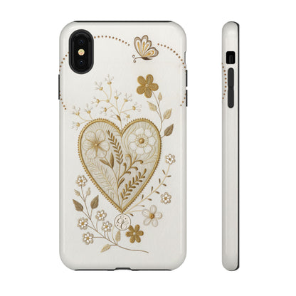 Floral Heart Design Tough Phone Case