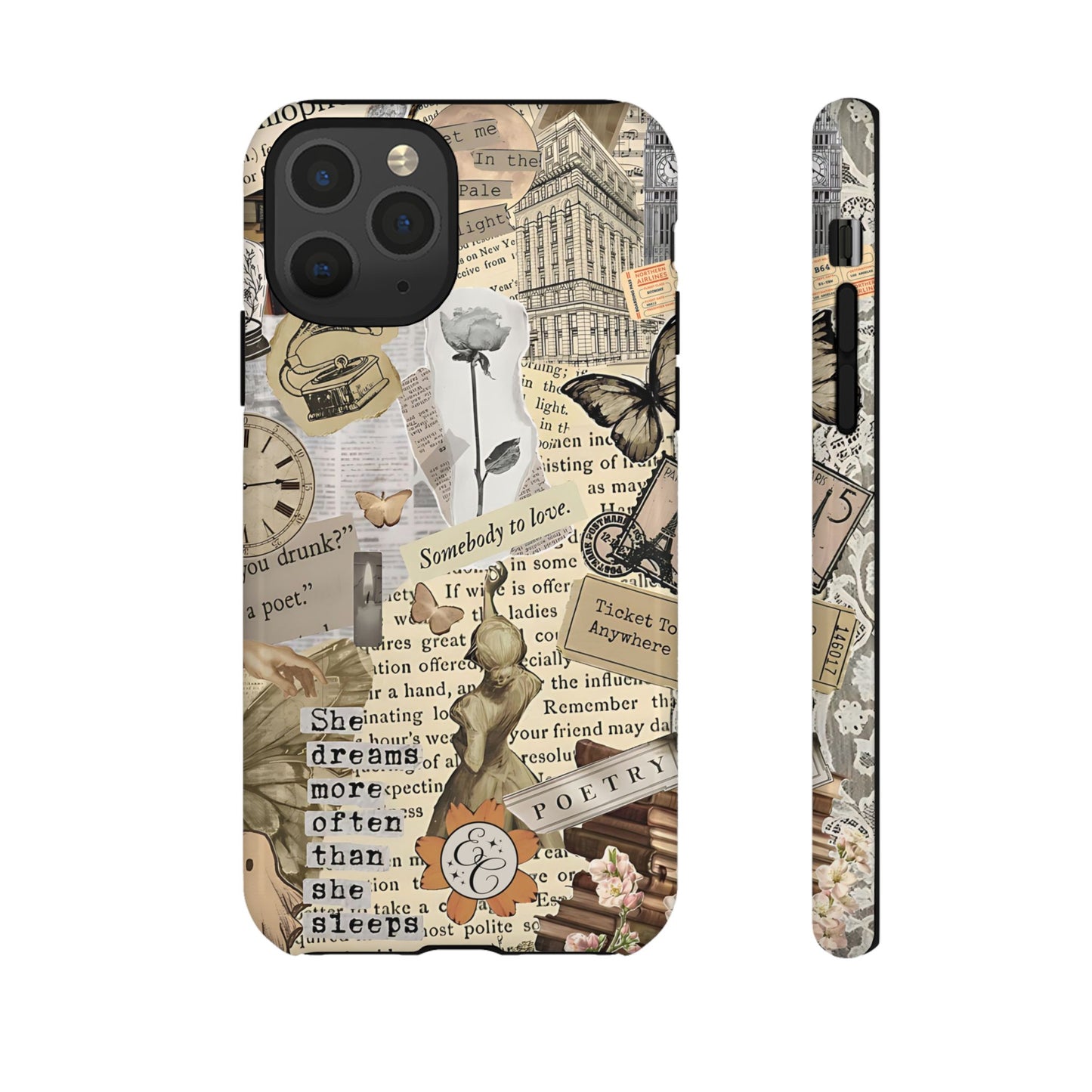 Library Romance Collage Tough Phone Cases