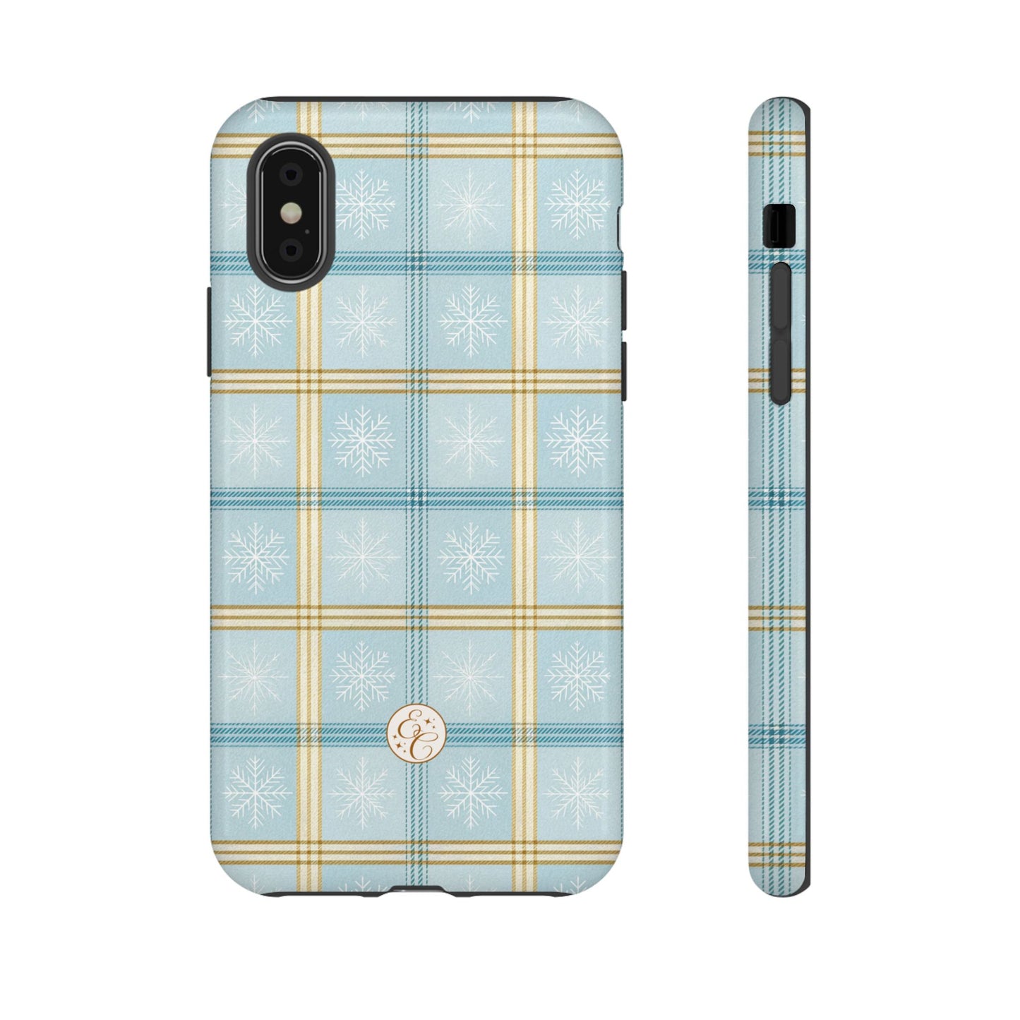 Blue Winter Plaid Tough Phone Case