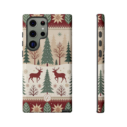 Vintage Christmas Reindeer Tough Phone Case