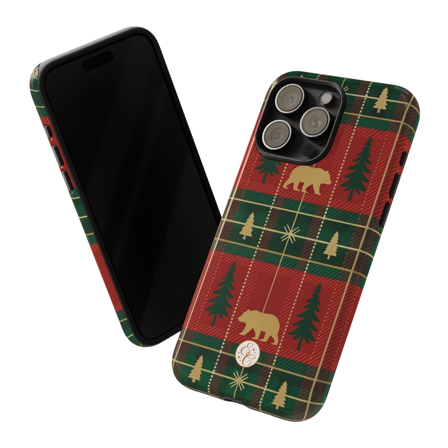 Christmas Bear Plaid Tough Phone Case