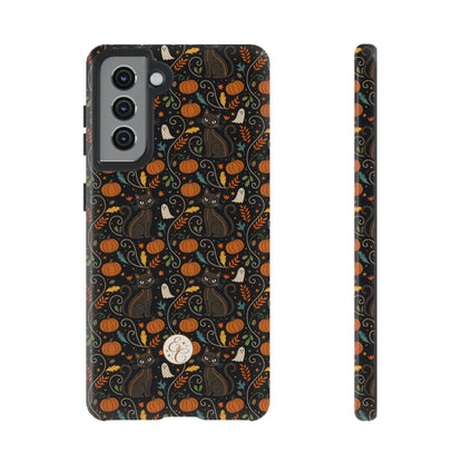 Boho Halloween Black Cat Pattern Tough Phone Case