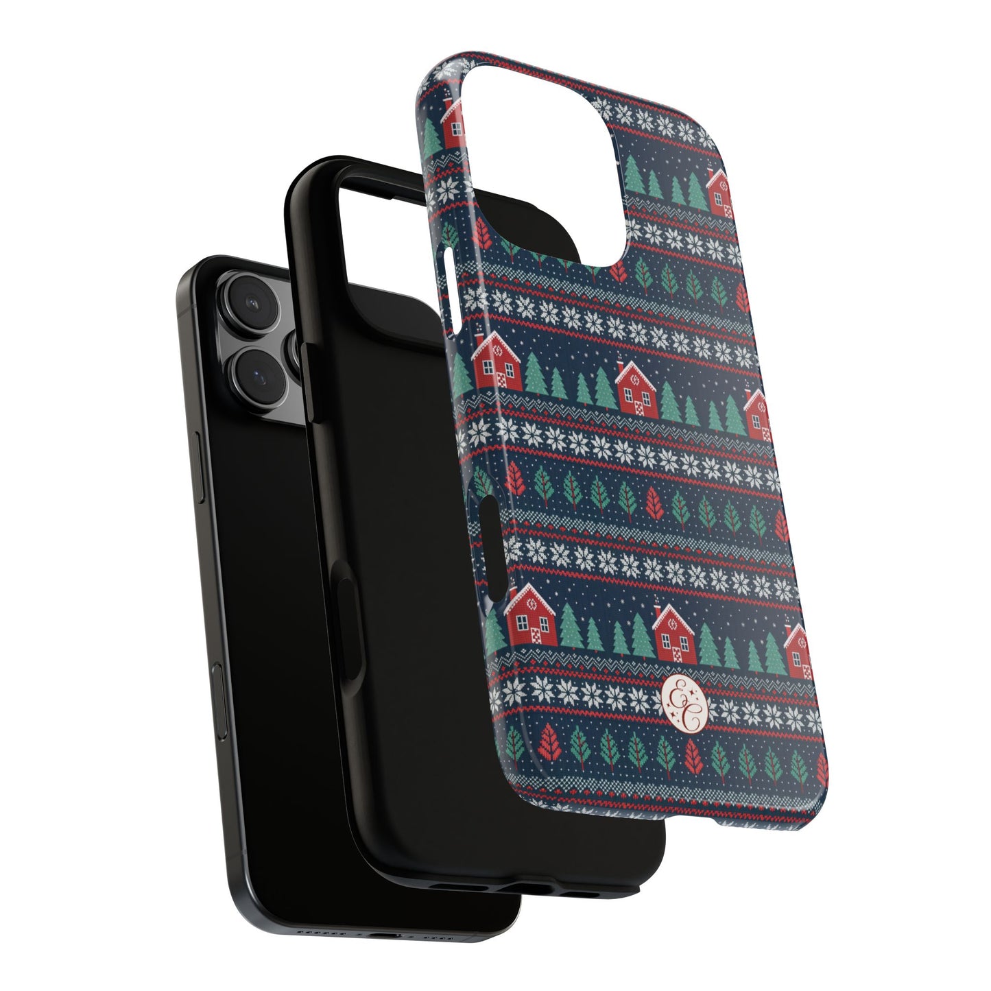 Winter Cottage Pattern Tough Phone Case