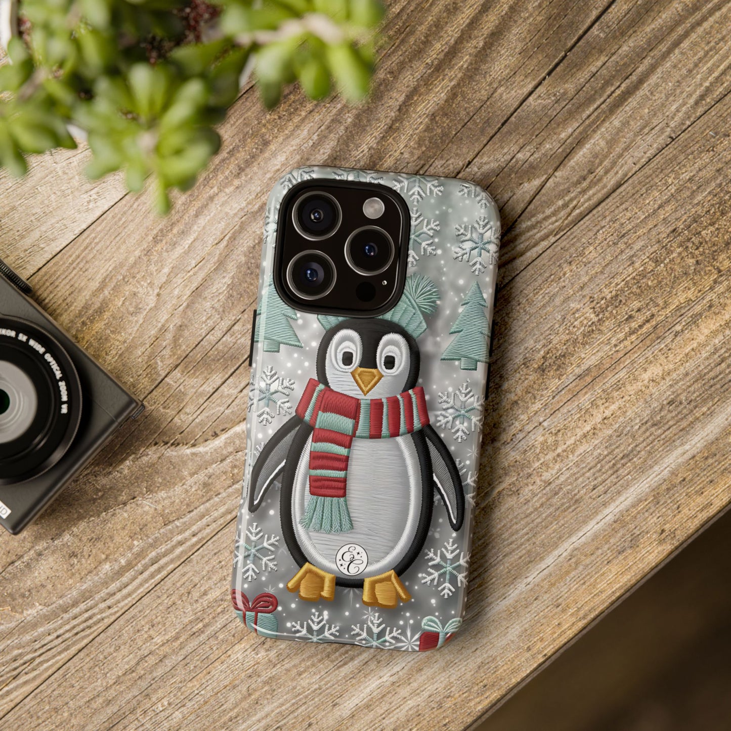 Cute Christmas Penguin Tough Phone Case