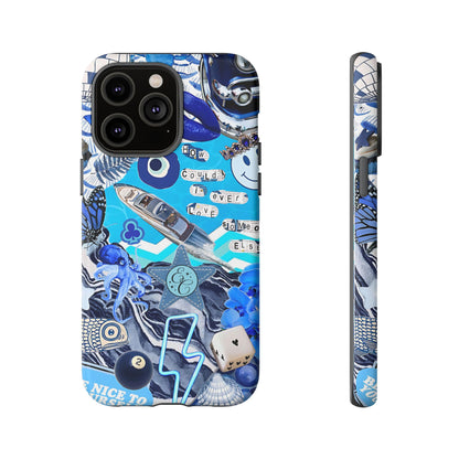 Eclectic Blue Collage Tough Phone Case