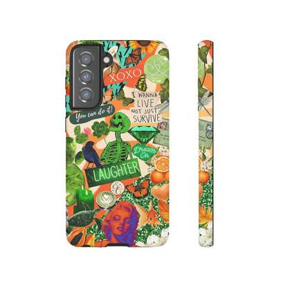 Green and Orange Collage Tough Phone Case