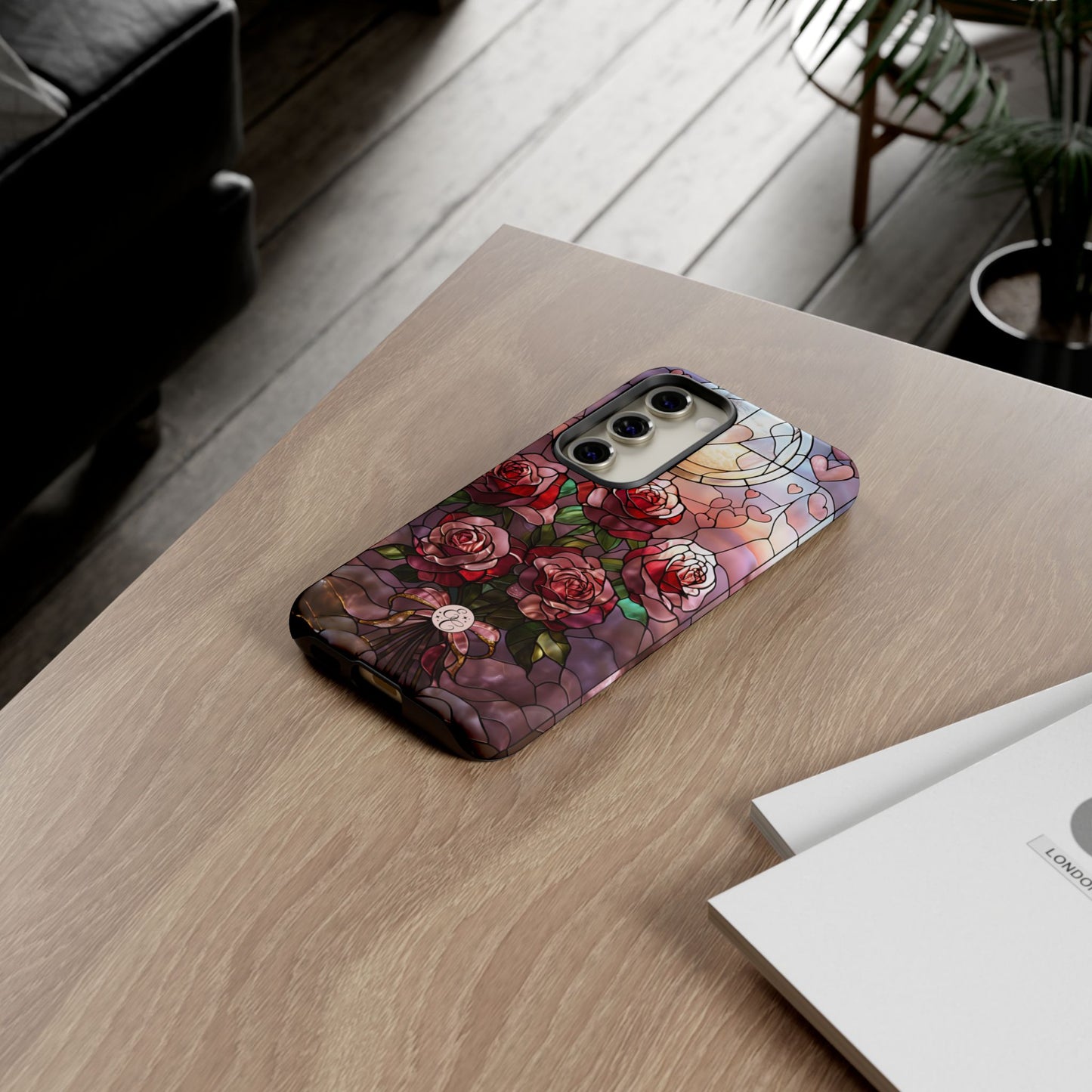 Bouquet of Roses Stained Glass Tough Phone Case