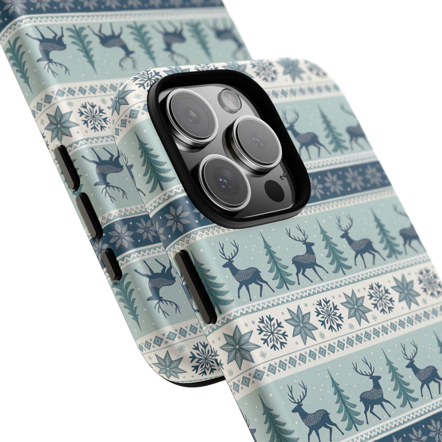 Blue Winter Reindeer Tough Phone Case