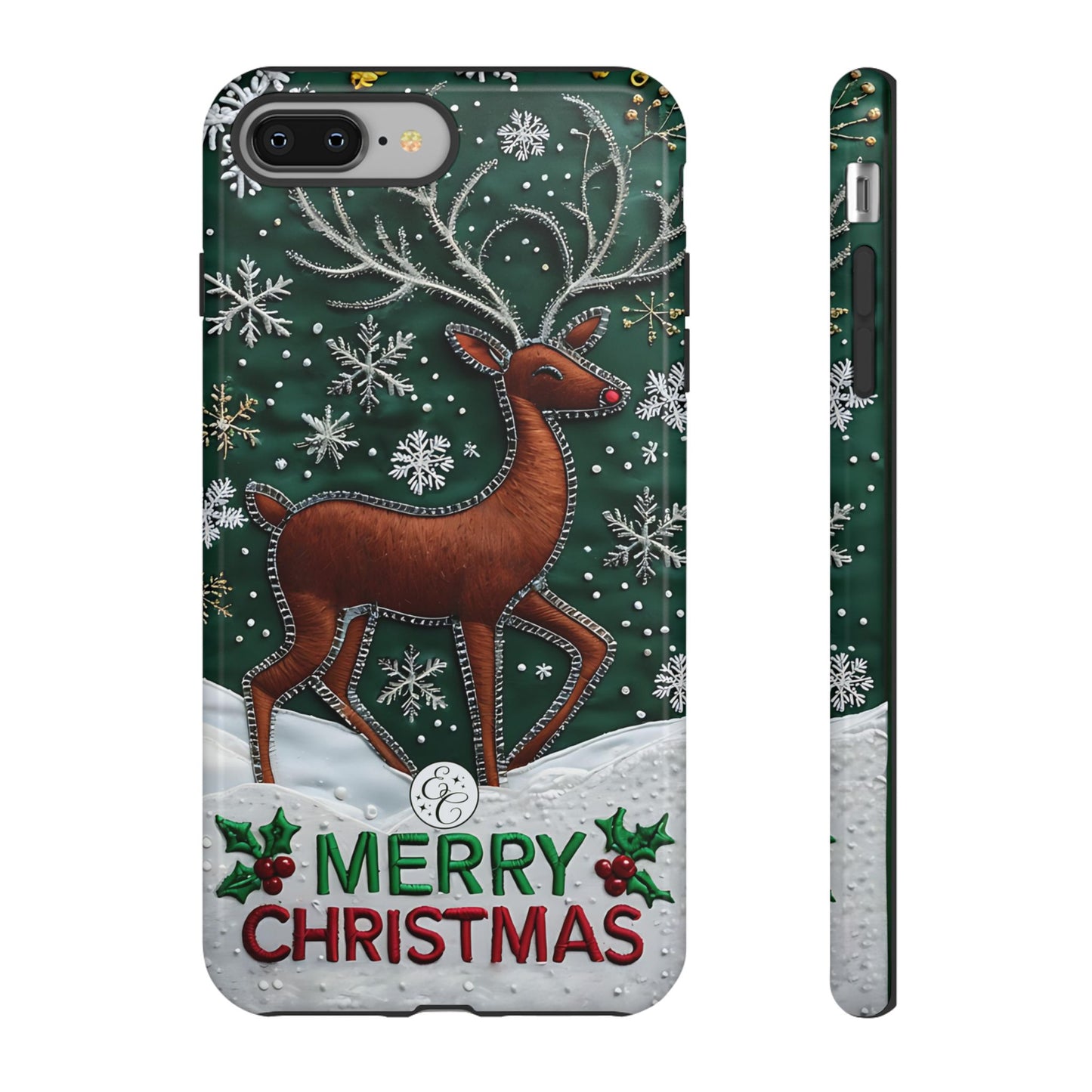 Merry Christmas Reindeer Tough Phone Case