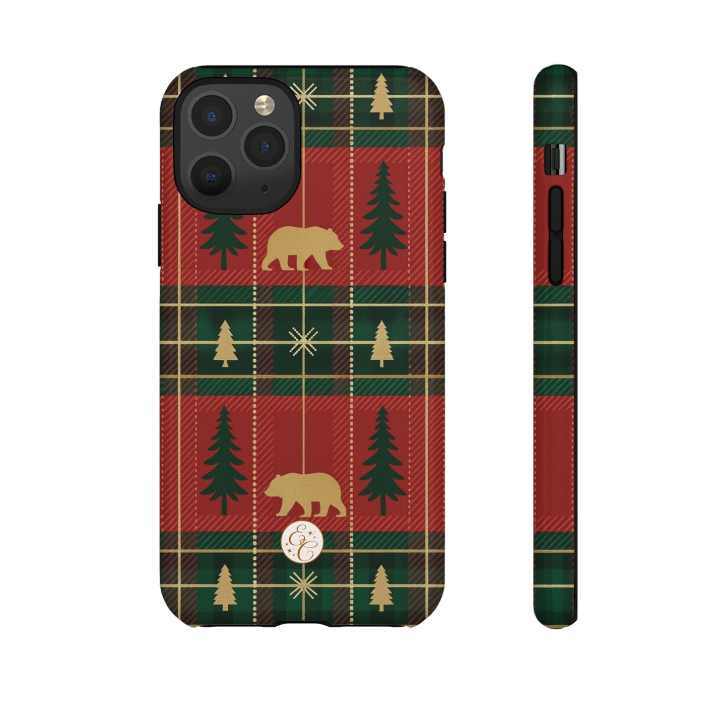 Christmas Bear Plaid Tough Phone Case