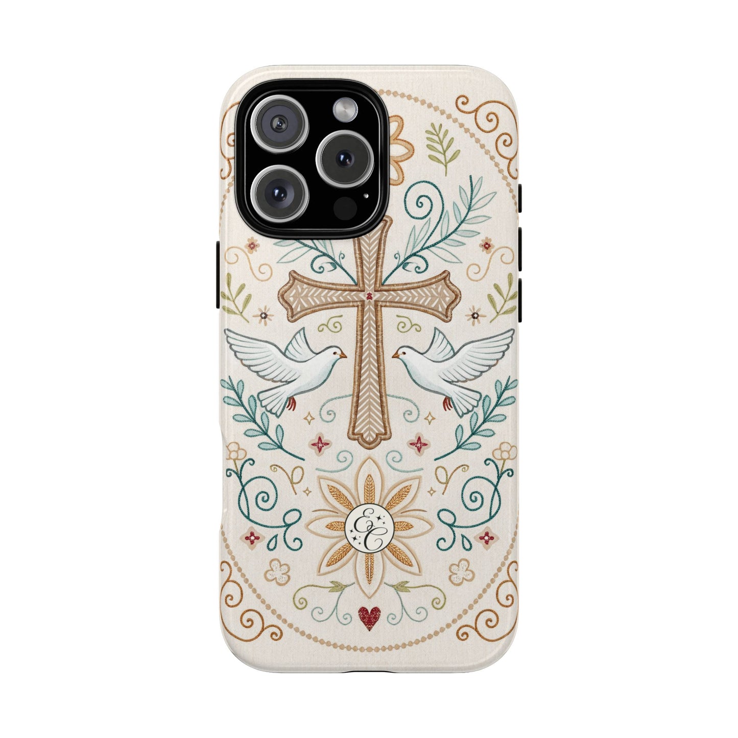 Christian Cross and Doves Tough Phone Case
