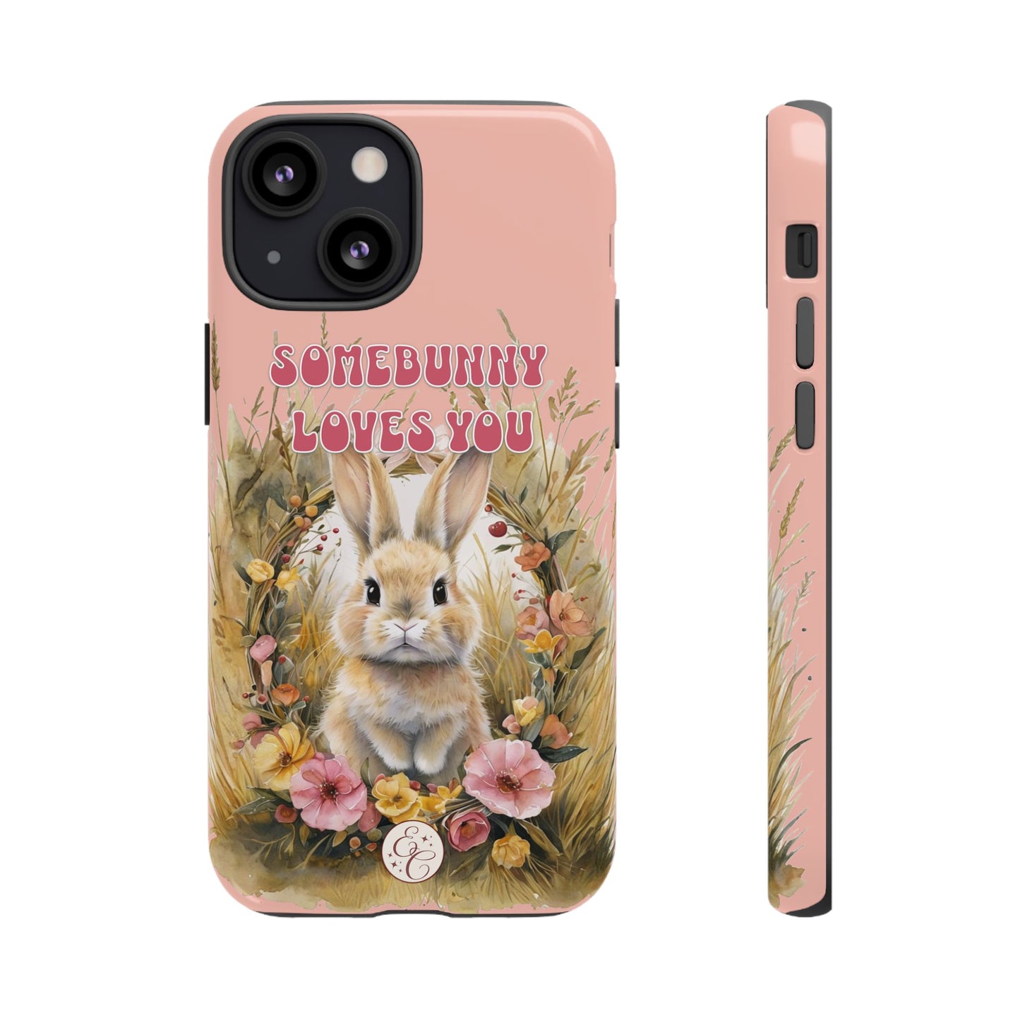 Somebunny Loves You Tough Phone Case - Peach