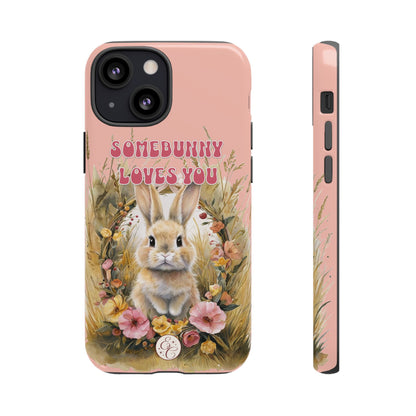 Somebunny Loves You Tough Phone Case - Peach