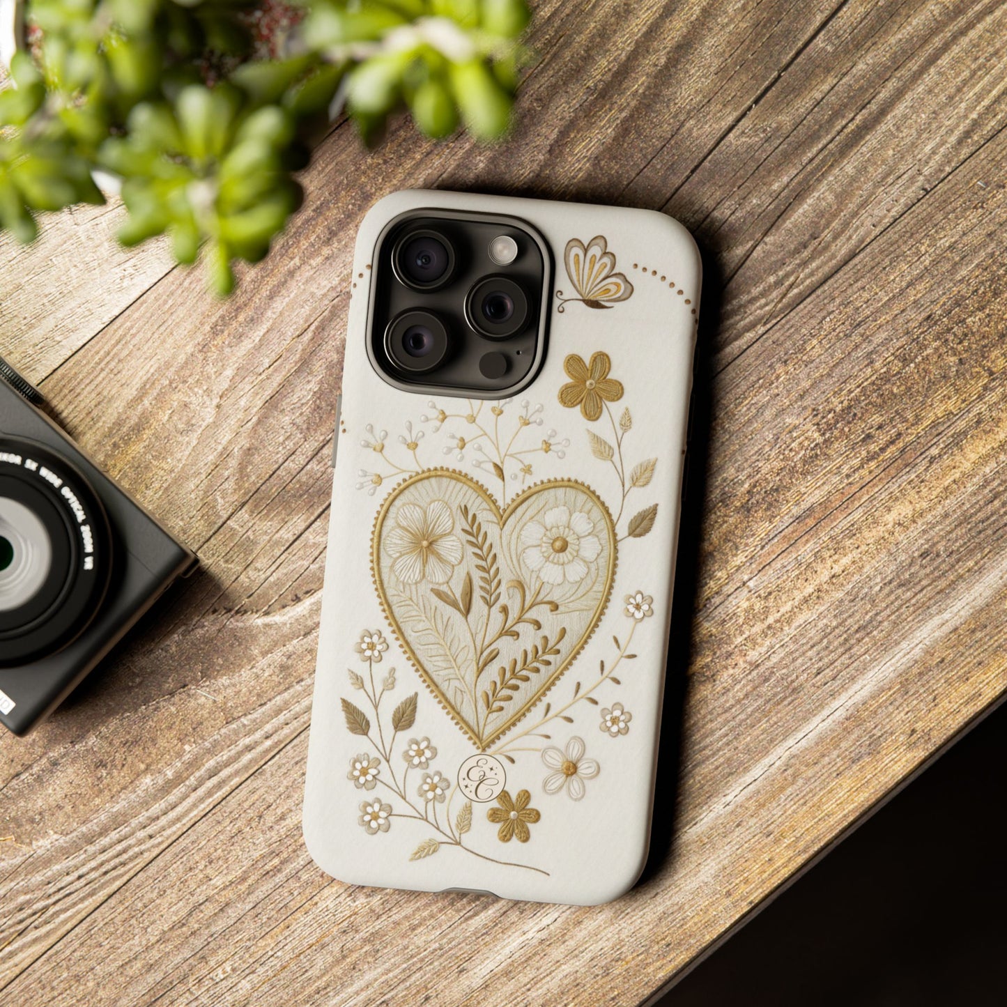 Floral Heart Design Tough Phone Case