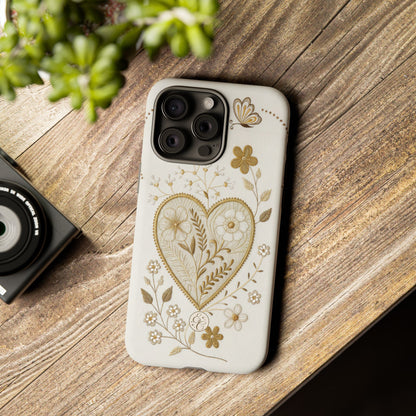 Floral Heart Design Tough Phone Case
