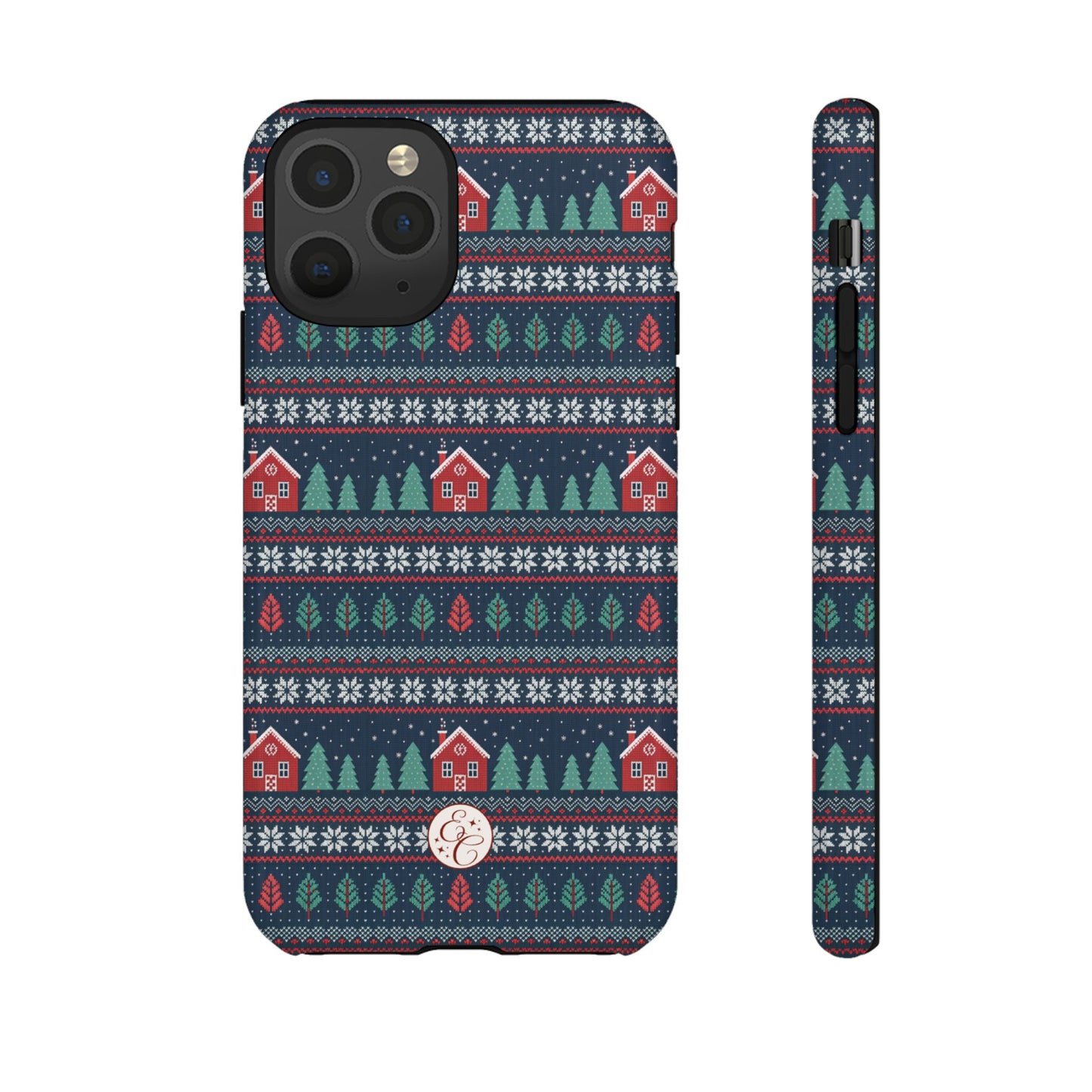 Winter Cottage Pattern Tough Phone Case