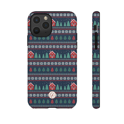 Winter Cottage Pattern Tough Phone Case