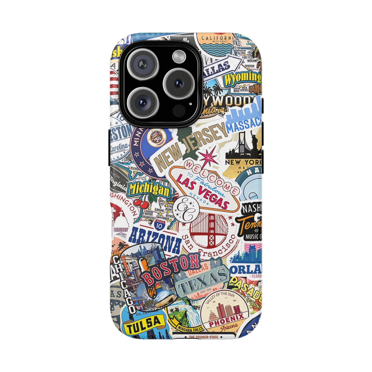 USA Travel Stickers Tough Phone Case