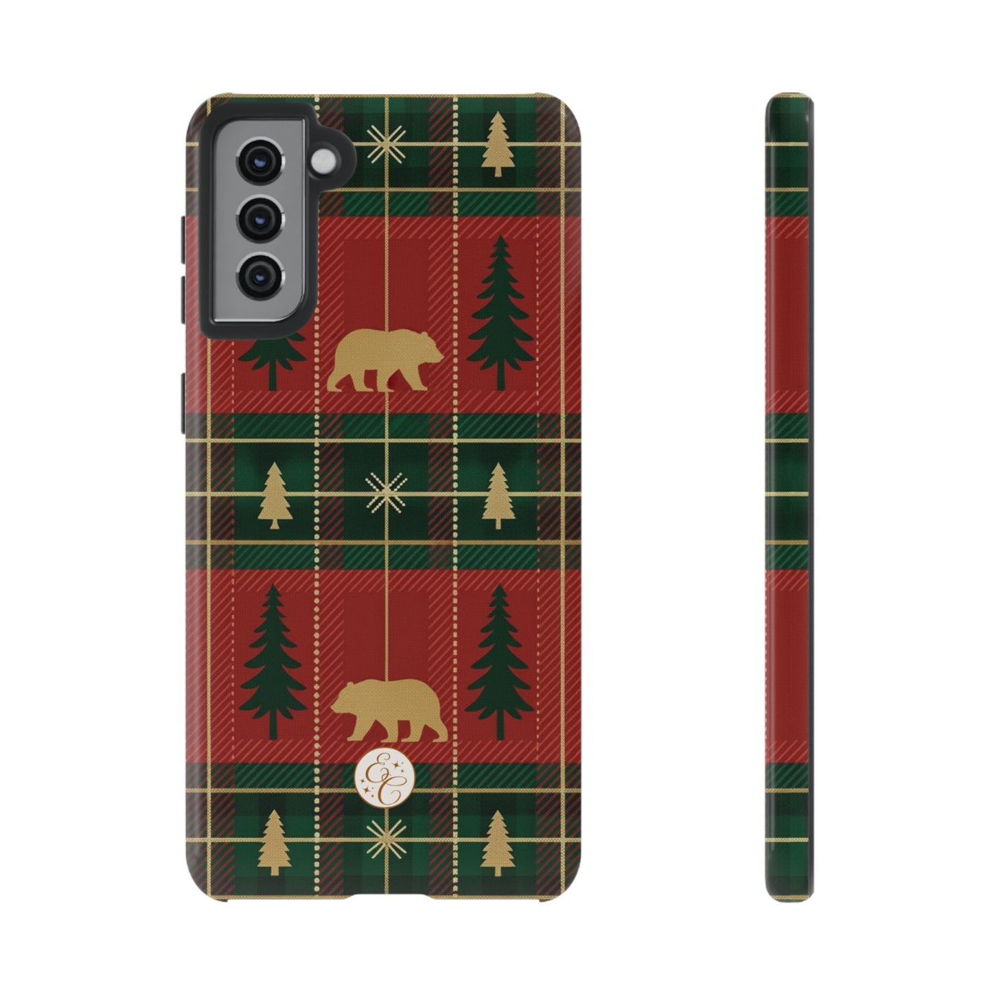 Christmas Bear Plaid Tough Phone Case