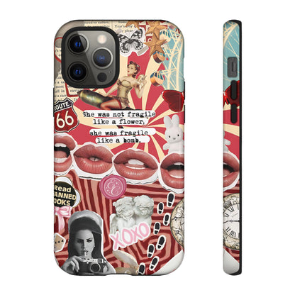 Feminine Aesthetic Retro Collage Tough Phone Case