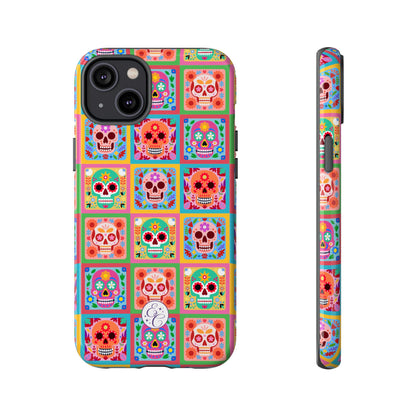 Colorful Sugar Skull Pattern Tough Phone Case