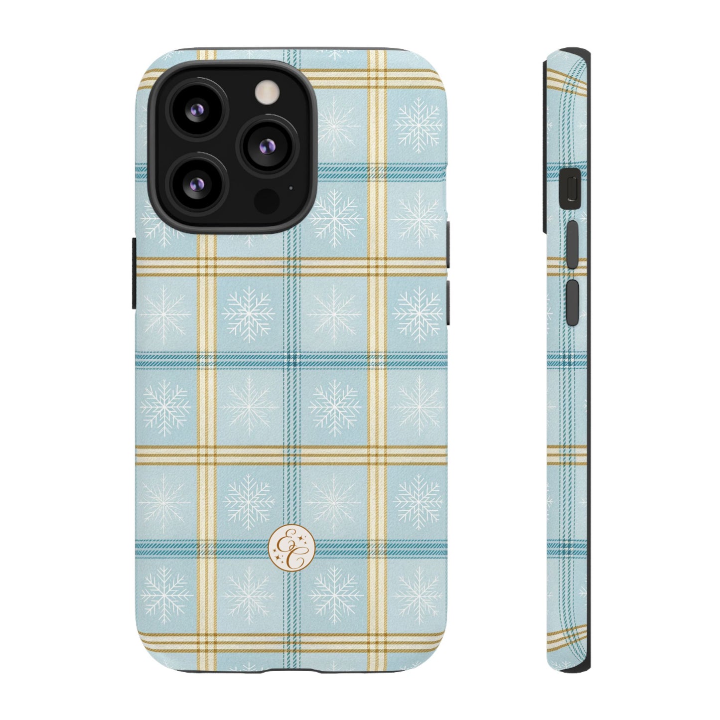 Blue Winter Plaid Tough Phone Case